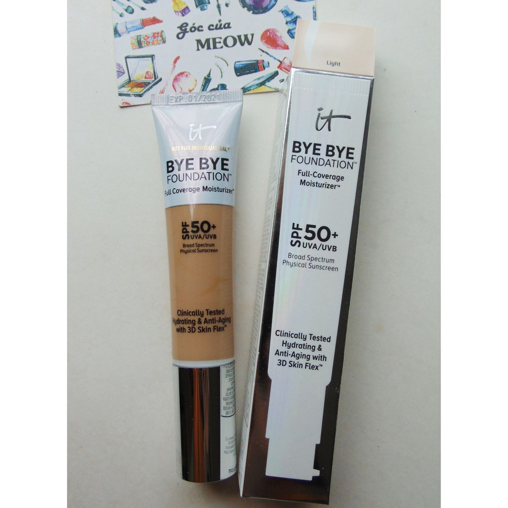 [CÓ SẴN Full 30ml] Kem nền It Cosmetics Bye Bye Foundation Full-Coverage Moisturizer SPF 50