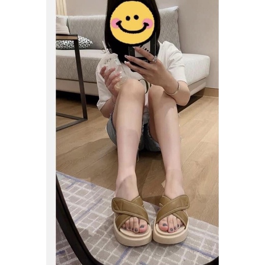 Sandal đế xuồng quai da chéo hàng quảng châu od