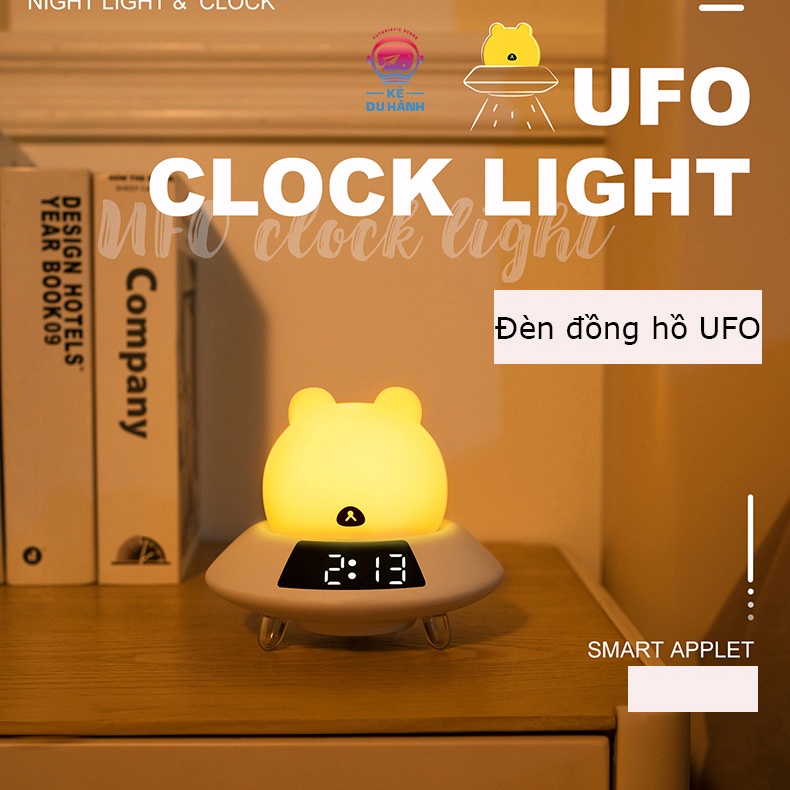 Đồng hồ UFO - đồng hồ báo thức đa năng  kèm đèn ngủ tiện dụng