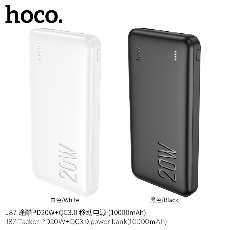 Sạc dự phòng Hoco J87 10.000mah sạc nhanh QC 3.0 và PD 20w (CHÍNH HÃNG BH 1 NĂM)