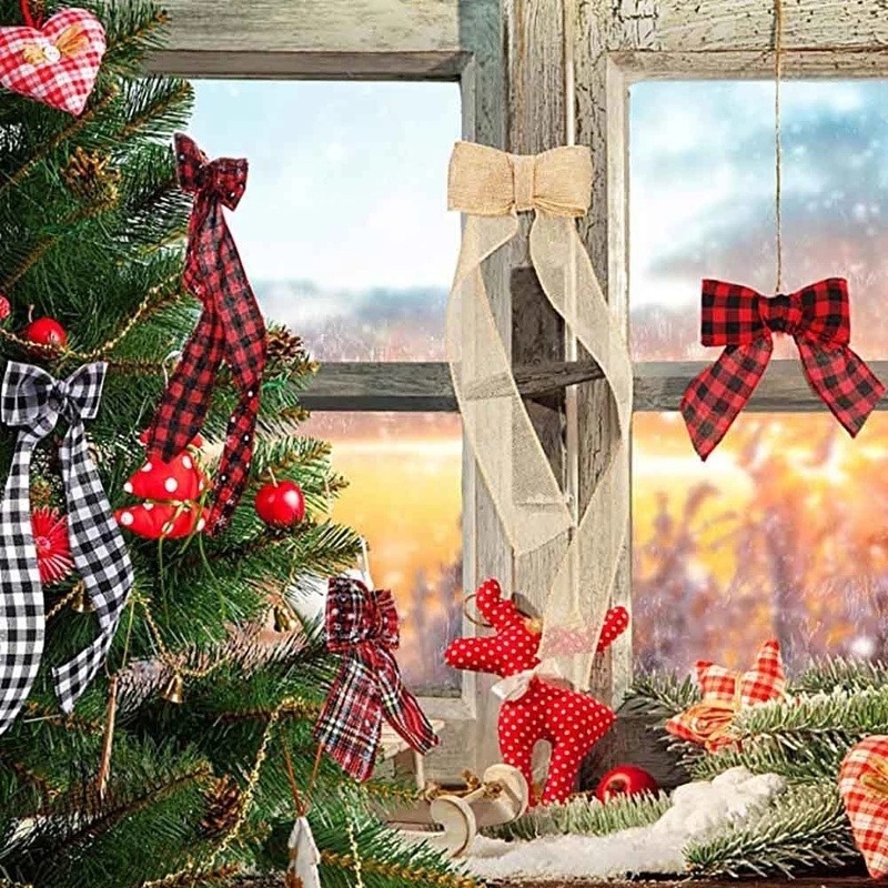 Cuộn Dây Ruy Băng Họa Tiết Lưới Nhiều Màu Sắc 5cm * 6m Trang Trí Giáng Sinh