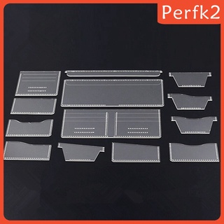 13Pcs Acrylic Short Wallet Card Holder Leather Craft Pattern Stencil Template