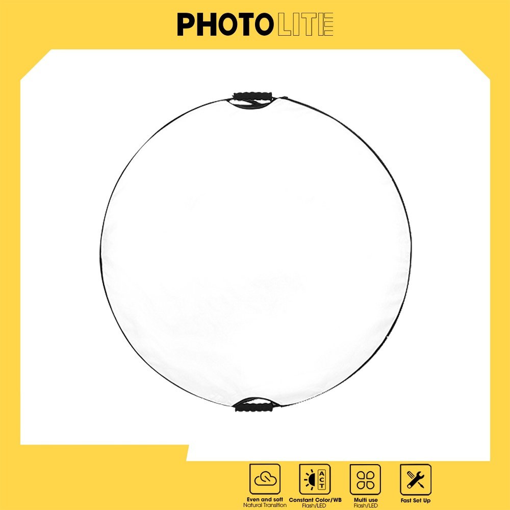Tấm hắt sáng tròn 5 trong 1 110 cm Photolite PA063 vàng/bạc/trắng/xuyên/đen gấp gọn hỗ trợ chụp ảnh nhanh chóng