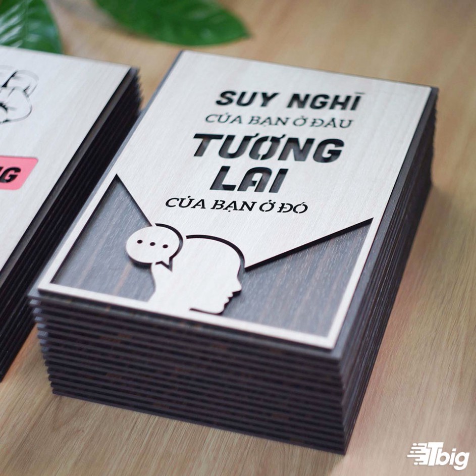 [Bảng gỗ slogan]  122: Suy nghĩ của bạn ở đâu tương lai của bạn ở đó 20x27cm