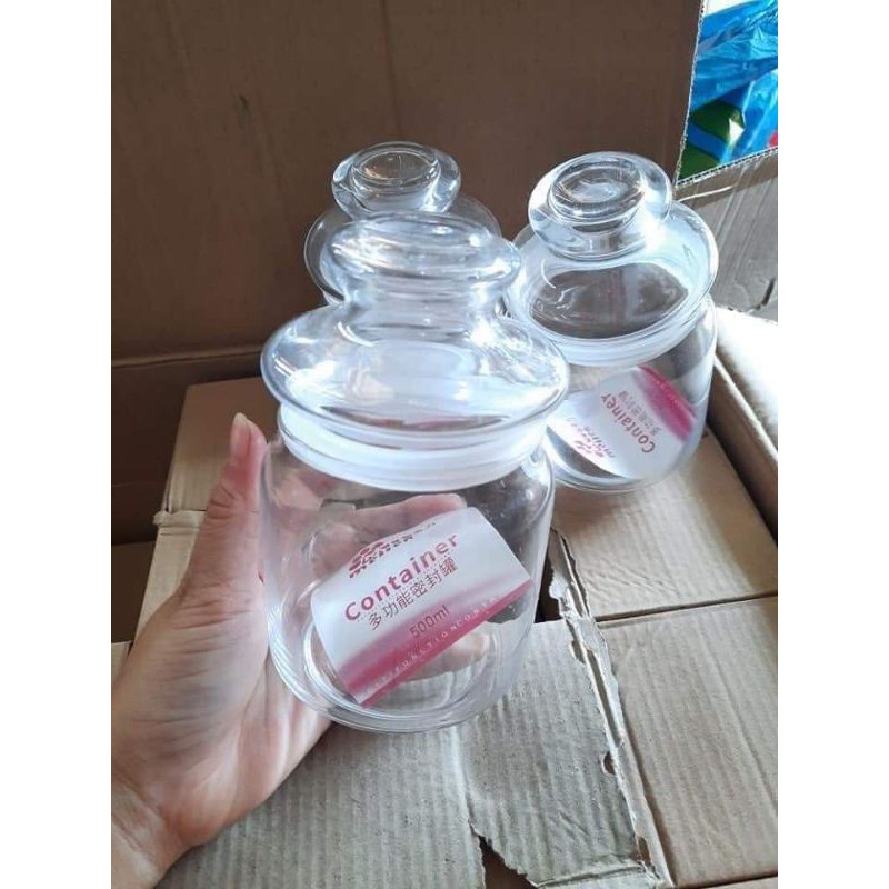 5 HỦ THUỶ TINH TRÒN NẮP HÍT..