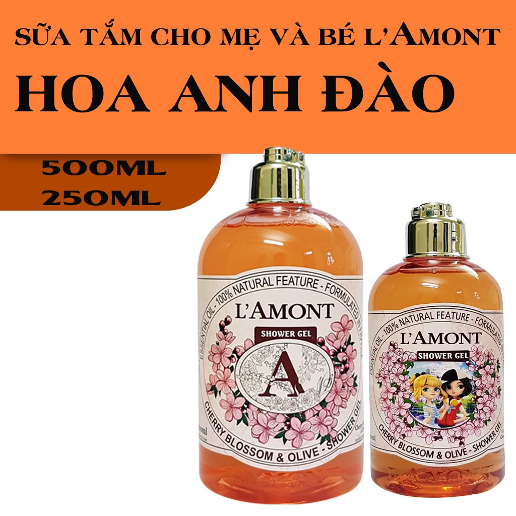 Combo Sữa Tắm Cho Mẹ và Bé LAmont En Provence Cherry Blossom Shower Gel Hương Hoa Anh Đào