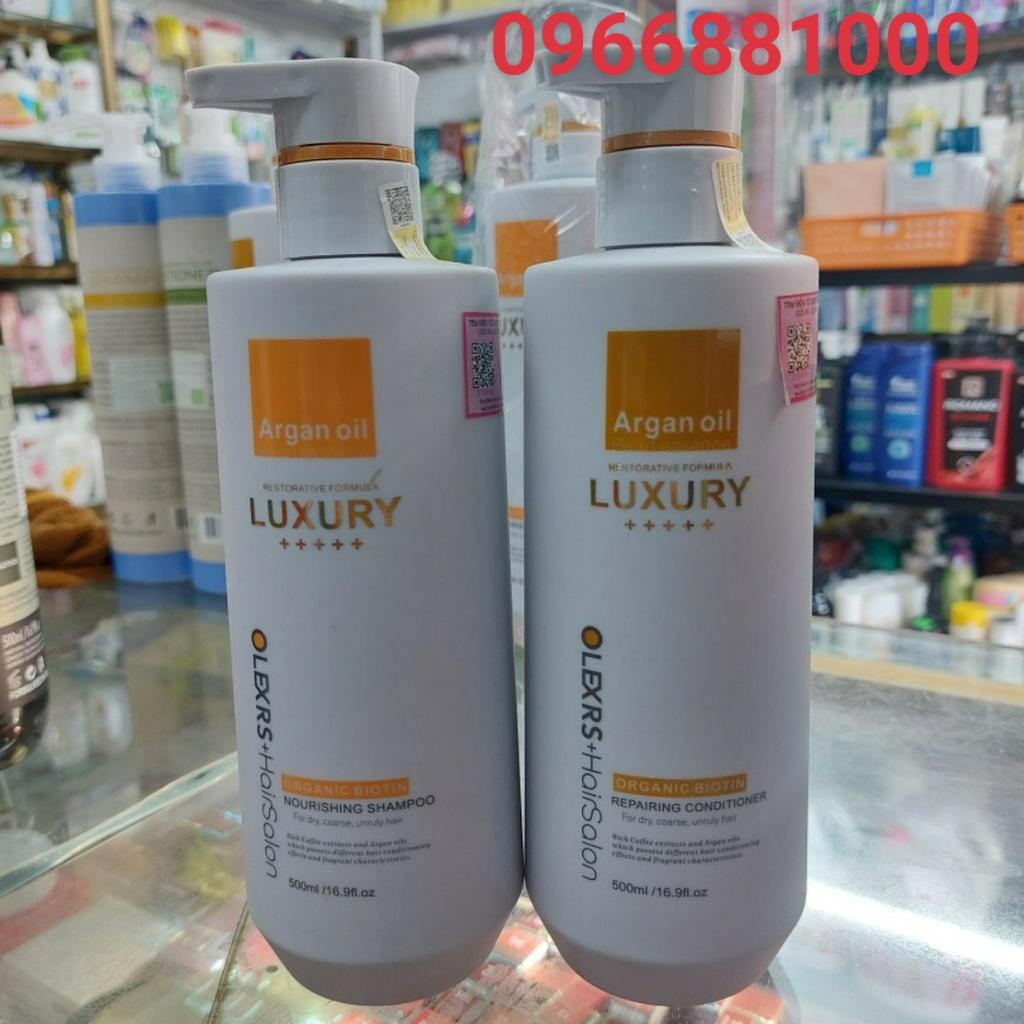 Olexrs Luxury Argan Oil Bộ Dầu Gội Xả 500+500ml Phục Hồi Chuyên Sâu Giảm Rụng Giảm Gàu