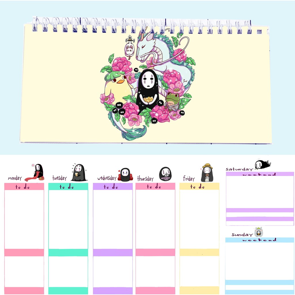Sổ kế hoạch tuần vô diện WPI15 hoạt hình Weekly Planner 52 trang thần tượng idol