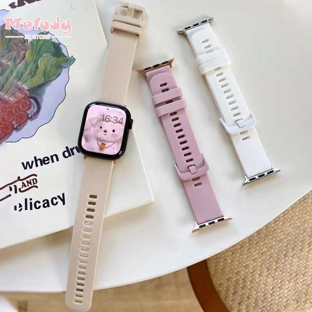 Dây Đeo Thay Thế Cho Đồng Hồ Thông Minh iwatch series 7/6/5/SE / 45/44/42/41/40/38mm Bằng silicone