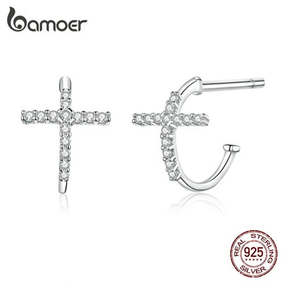 Bamoer Bông Tai bạc 925 Dạng Vòng Thời Trang Cho Nữ sce755