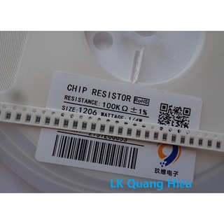 Điện trở dán 100 K  ohm SMD 1206 1% 1/4W (gói 100 con)