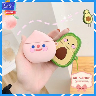 Vỏ airpod🍒FREESHIP🍒bao đựng tai nghe airpod 1/2 - bơ và đào