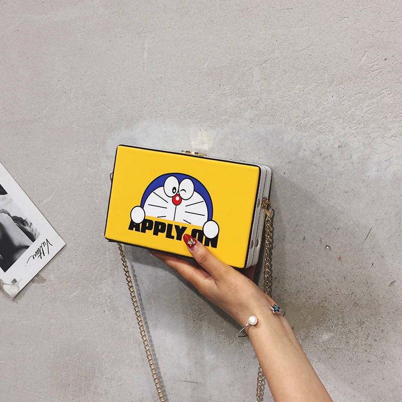 Túi Đeo Vai Dáng Vuông Nhỏ Hình Hoạt Hình Doraemon Phong Cách Mới 2019 Cho Học Sinh