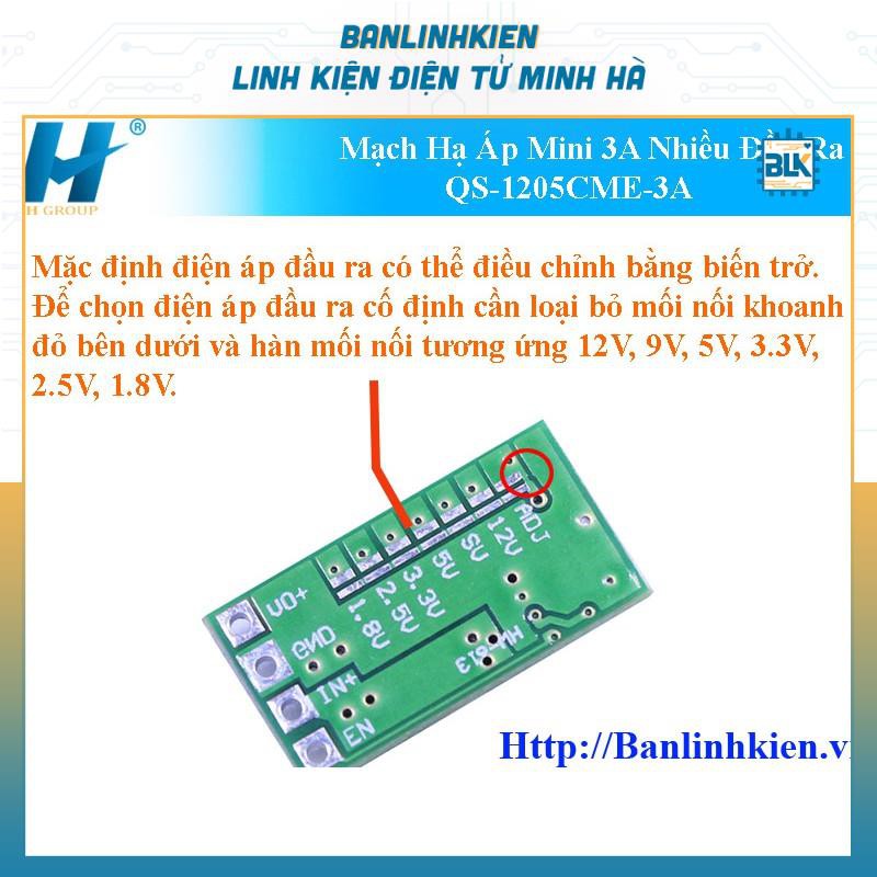 Mạch Hạ Áp Mini 3A Nhiều Đầu Ra QS-1205CME-3A
