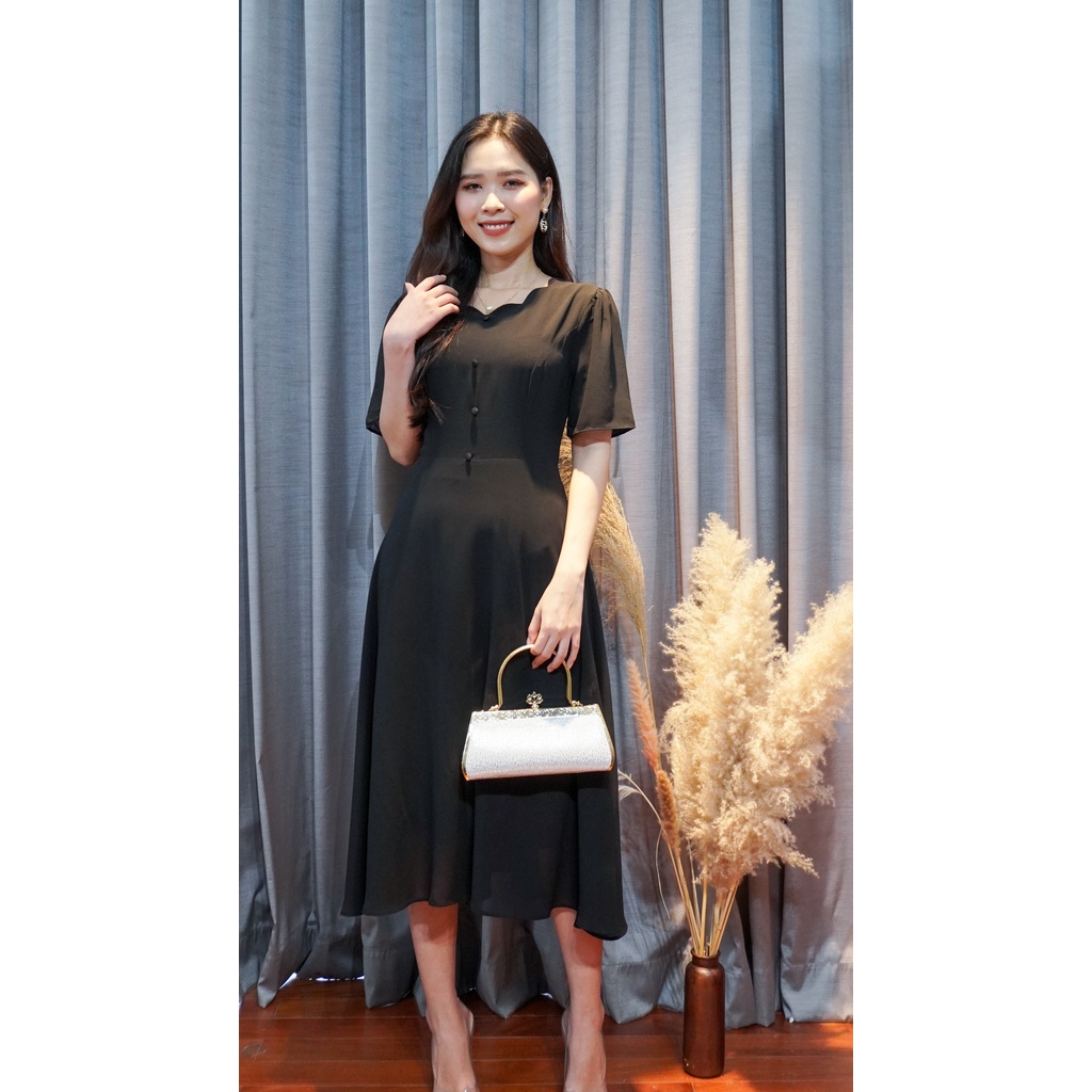 Đầm Suông Trung Niên Linh Trà TM184 Vải Voan Chiffon Cao Cấp Cho Mẹ