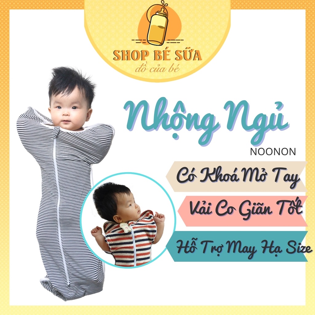 Nhộng chũn FREESHIP Nhộng Chũn Có Khoá Mở Tay- Giúp Bé Ngủ Ngon Không Giật Mình-NCDO3