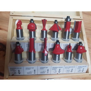 BỘ MŨI PHAY GỖ  12ly -12 món