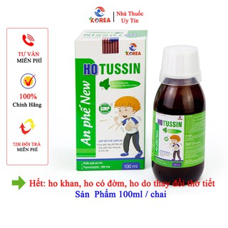 Siro HOTUSSIN giúp bổ phế, hỗ trợ hạn chế ho nhiều, giảm tăng tiết đờm dãi, giảm đau rất họng ho kéo dài lọ 100ml