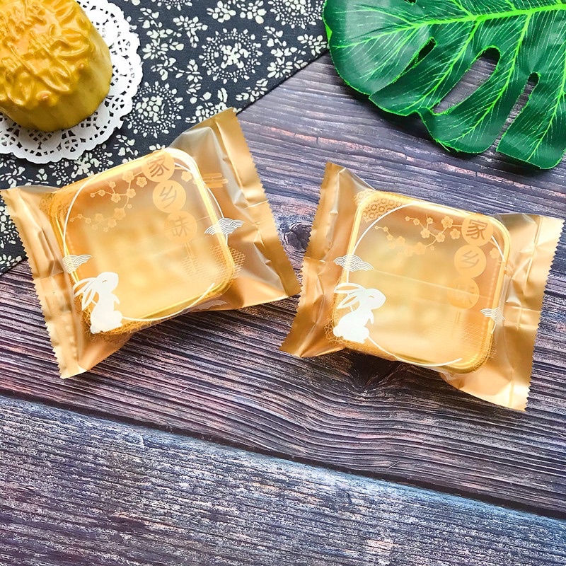 Khay túi mẫu thỏ vàng 100g đựng bánh trung thu