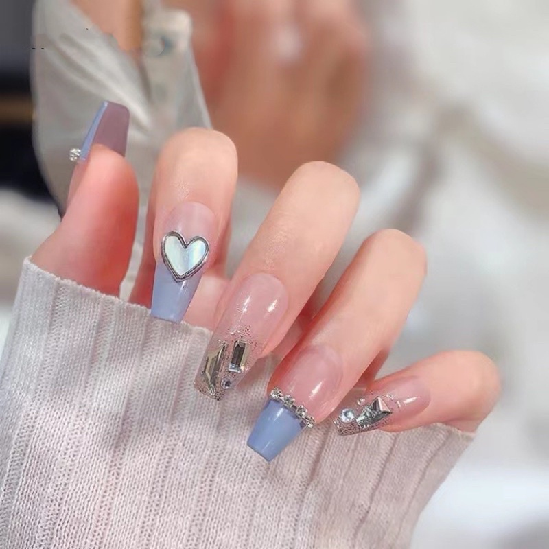 Phụ kiện charm tim gắn móng tay nail