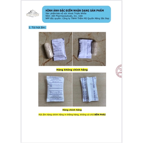 Viên uống Triple White chống nắng, trắng da, chống lão hoá