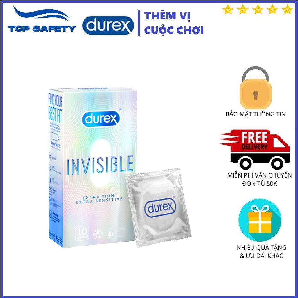 Bao cao su DUREX INVISIBLE Cực Siêu Mỏng,Bao cao su Durex invisible ( hàng chính hãng)