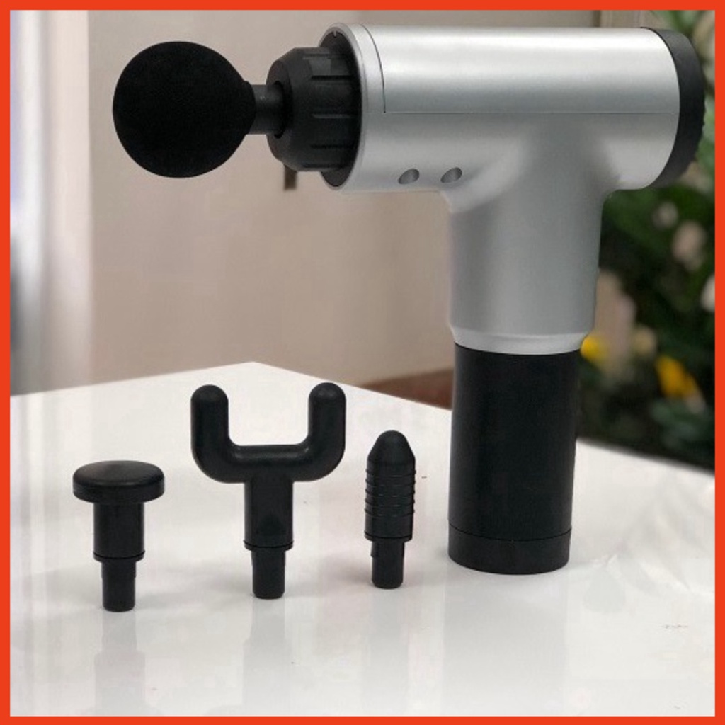 Súng Massage Cầm Tay Fascial Gun - 4 Đầu 6 Chế Độ Fascial Giảm Cơ Căng Cơ Trị Nhức Mỏi Vai Gáy - KH320