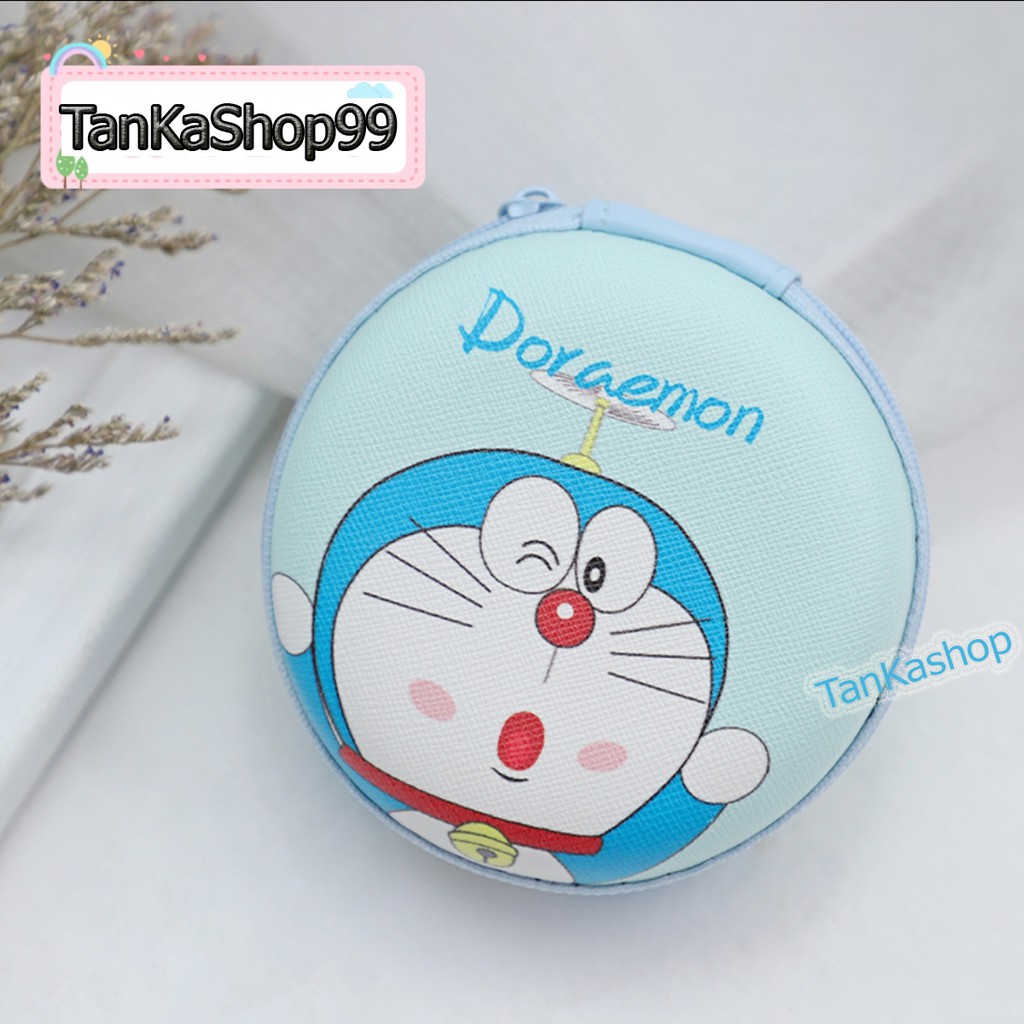 Hộp Đựng Phụ Kiện Điện Thoại in hình Doraemon , Đựng cáp sạc tai nghe tiện lợi