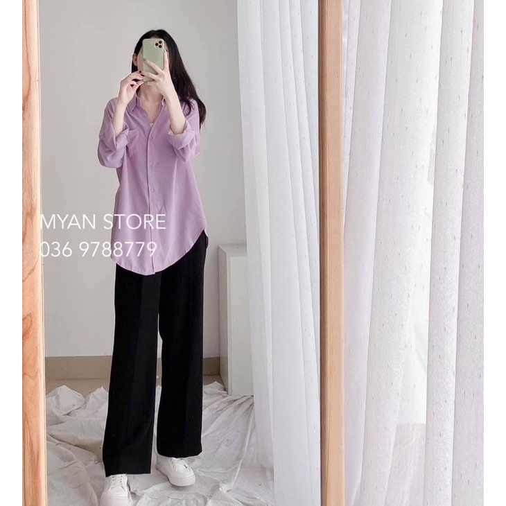 Quần ống rộng dáng dài 100cm chất tuyết mưa mặc đi học, đi làm siêu xinh