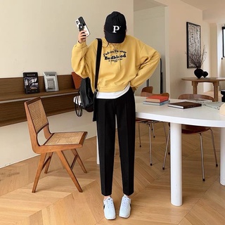 Quần baggy đen basic 1 khuy đứng form