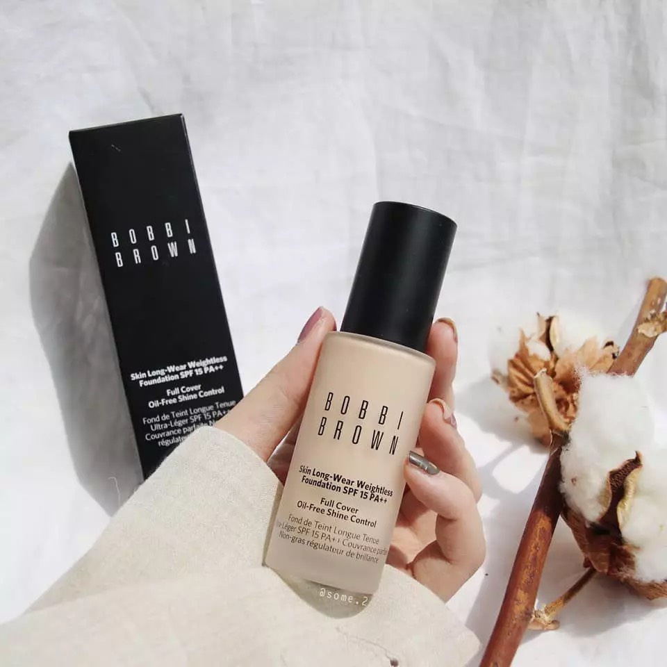 Kem Nền Bobbi Brown Skin Longwear Weightless Foundation SPF 15 Và mẫu chai đen Intensive skin serum Foundation SPF40