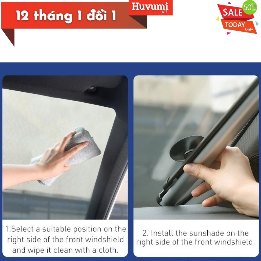 [Chính Hãng - Sẵn] Màn kéo che nắng cửa kính trước dùng cho xe ô tô Baseus Auto Close Car (58/64Cm) -New 100% LV834