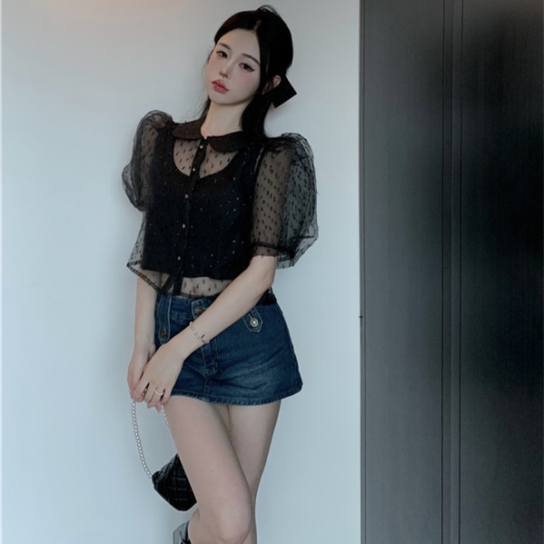 Áo Sơ Mi Tay Ngắn Thời Trang Mùa Hè Quyến Rũ Dễ Phối Đồ Cho Nữ