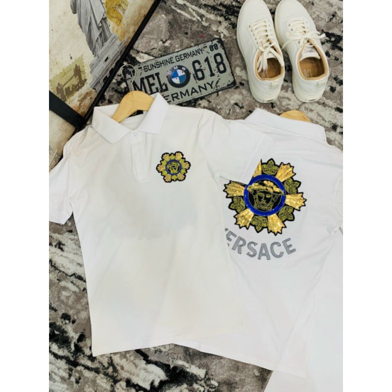 Áo thun nam VERSACE kim sa đính đá-💯 hàng QC- VẢI cotton co dãn 4 chiều