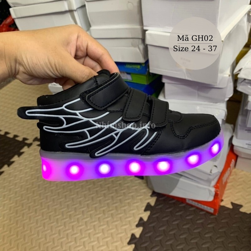 Giày cho bé trai có đèn LED phát sáng độc đáo mang êm nhẹ phong cách cá tính thời trang cho trẻ em 2 đến 12 tuổi GH02
