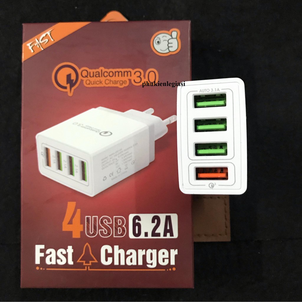 Cốc sạc Quick Charge 3.0 4 cổng usb