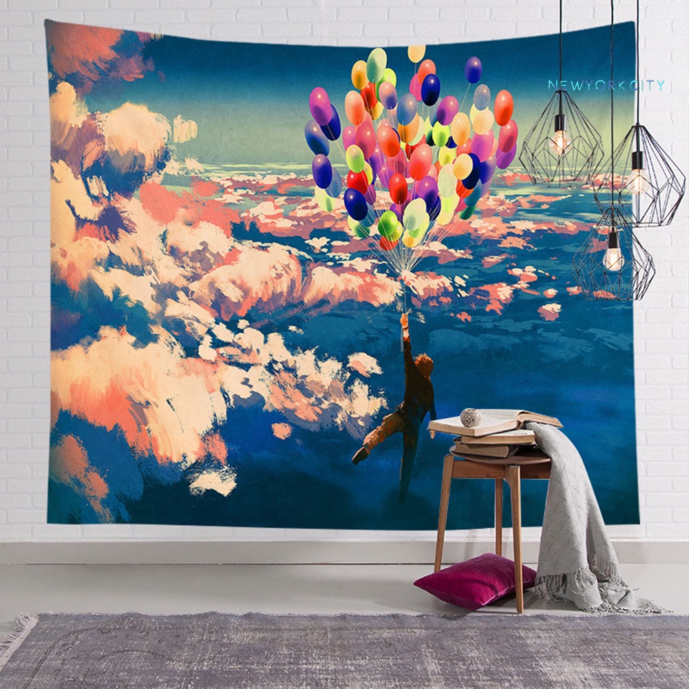 Thảm Treo Tường Họa Tiết Cây Xanh / Bong Bóng Màu Sắc Tươi Sáng Trang Trí Phông Nền