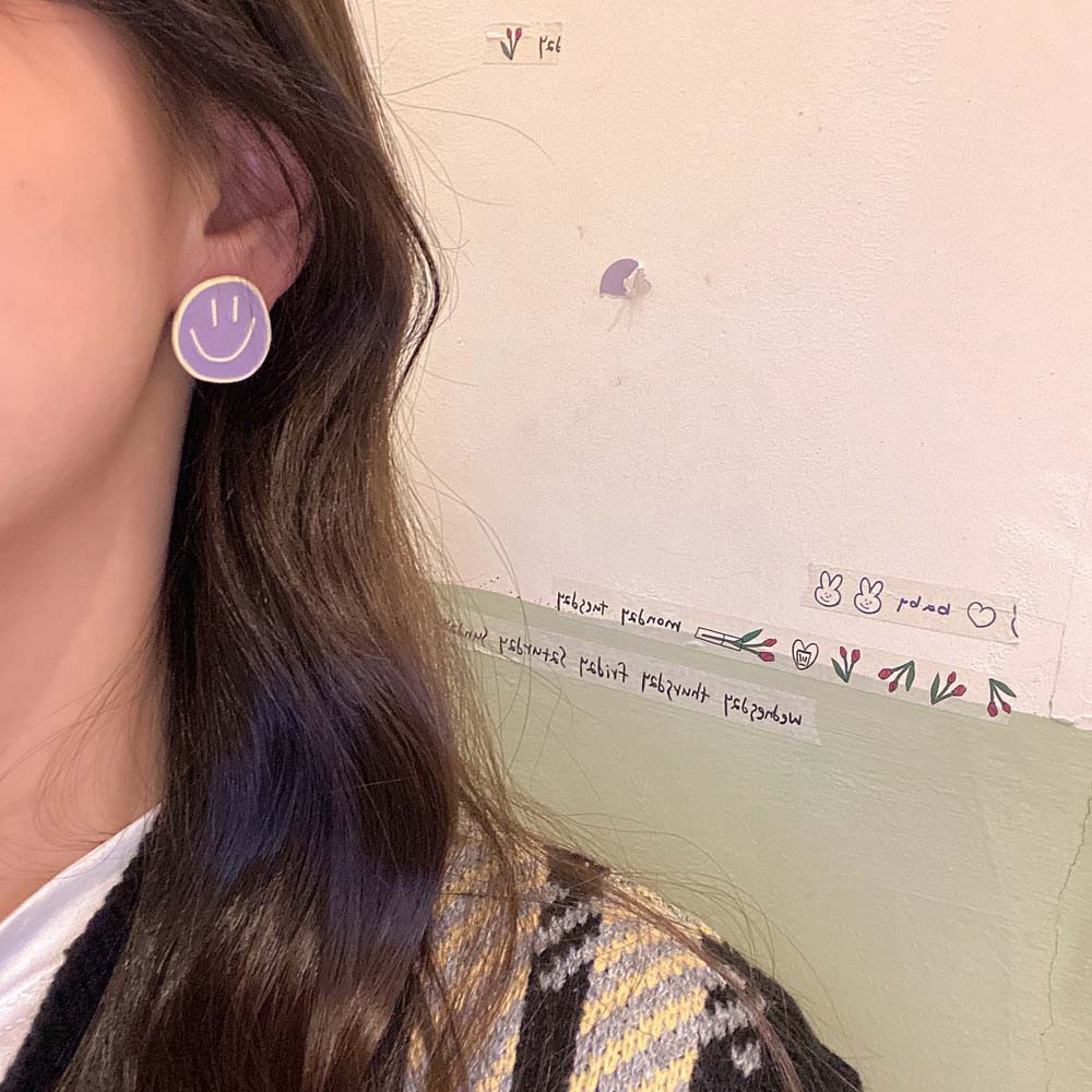 Bông tai kiểu mặt cười phong cách Hàn Quốc dễ thương cho nữ