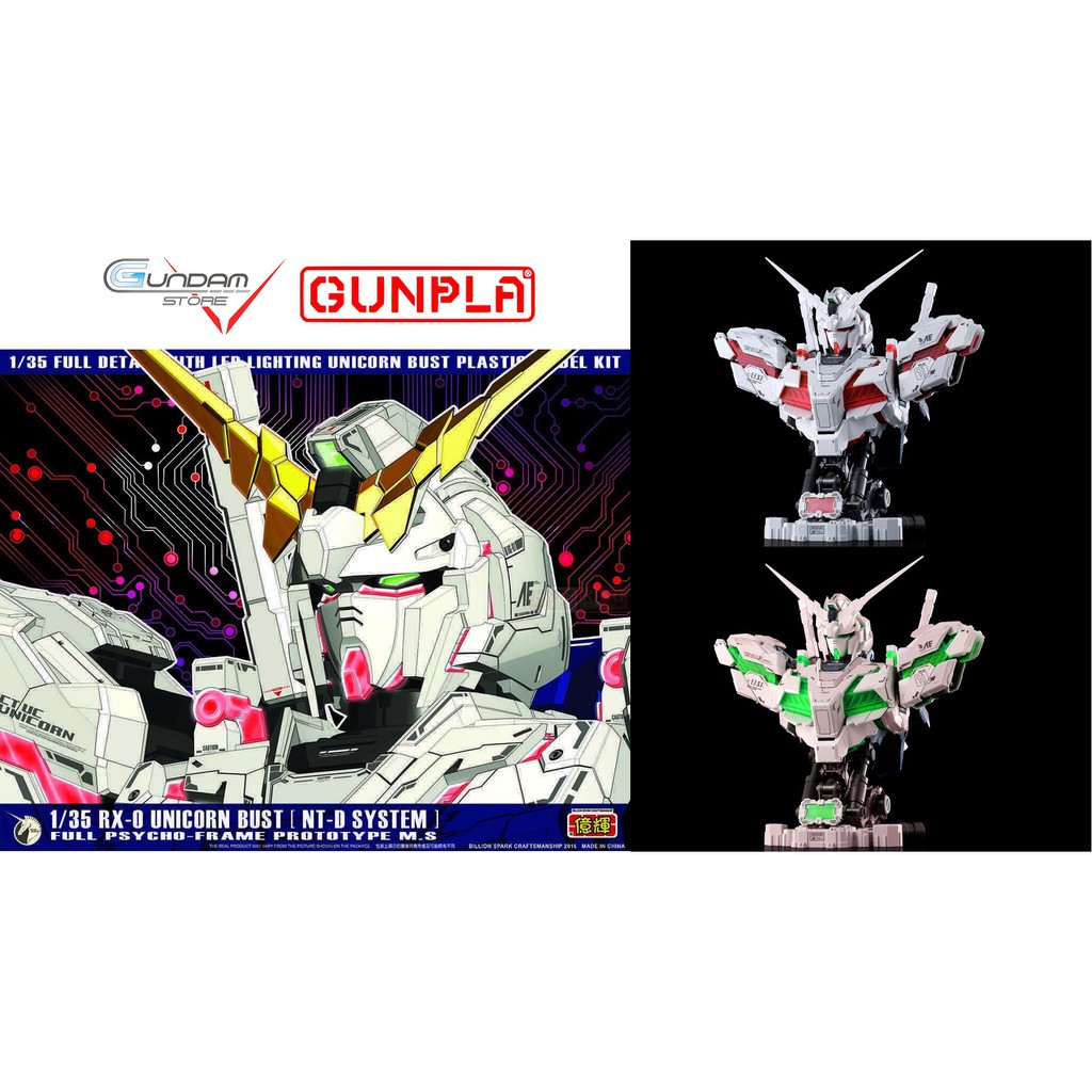 Mô Hình Gundam UNICORN Head Bust Red Frame / Green Frame AWAKEN 1/35 RX-0 Yihui Model Đồ Chơi Lắp Ráp Anime