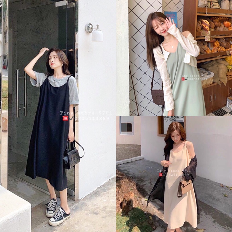 VÁY 2 DÂY VOAN TRƠN DÁNG BASIC
