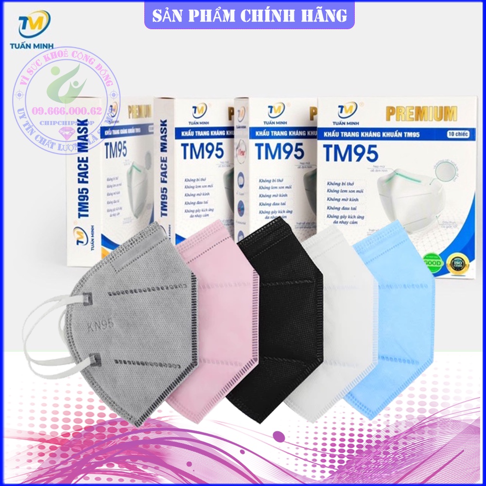 1 Chiếc Khẩu Trang N95 Mask 5 lớp kháng khuẩn cao cấp chống bụi mịn không van thở. HM TM 3D 4D 5D 6D