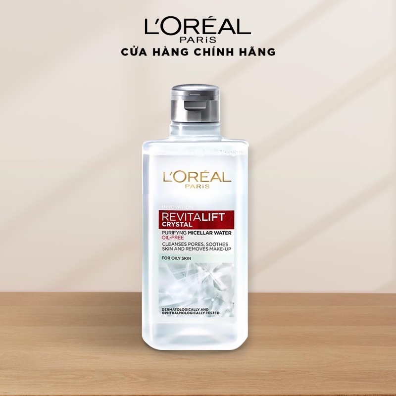 [Quà tặng không bán] Nước làm sạch và tẩy trang mềm mịn cho da dầu L'Oreal Paris Revitalift Crystal Micellar Water 95ml