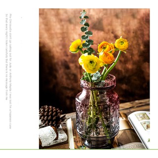 Lọ hoa thủy tinh trang trí hiện đại BH186 - Bình Cắm Hoa Họa Tiết