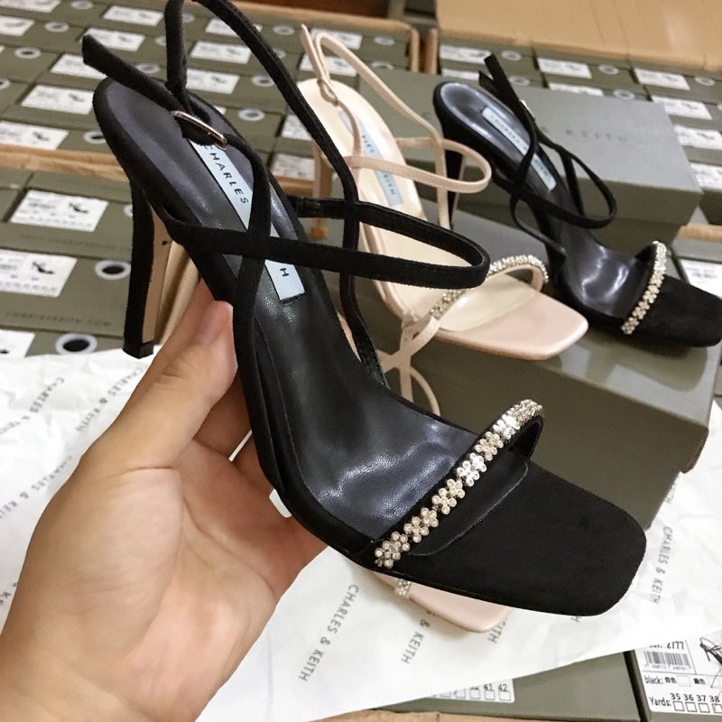 Giày 9cm quai mảnh đá CNK xuất Full box MS-2777