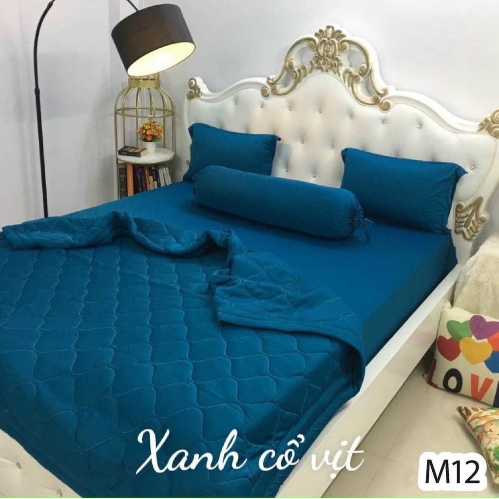 TRỌN BỘ CHĂN GA GỐI THUN HÀN QUỐC MÁT LẠNH MÀU TRƠN ĐƠN GIẢN