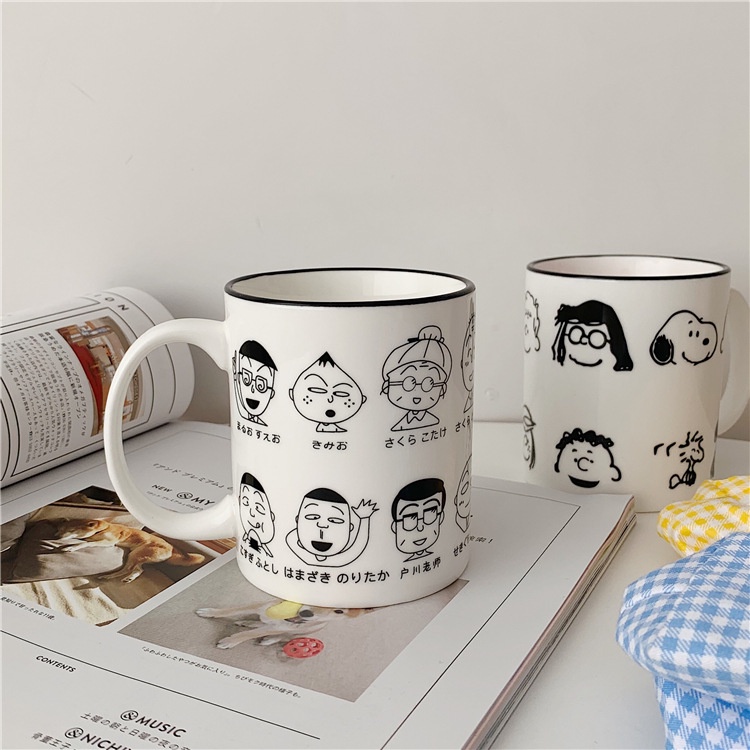 Ly Sứ Mug Nhân Vật Hoạt Hình Shin, Maruko, Snoopy