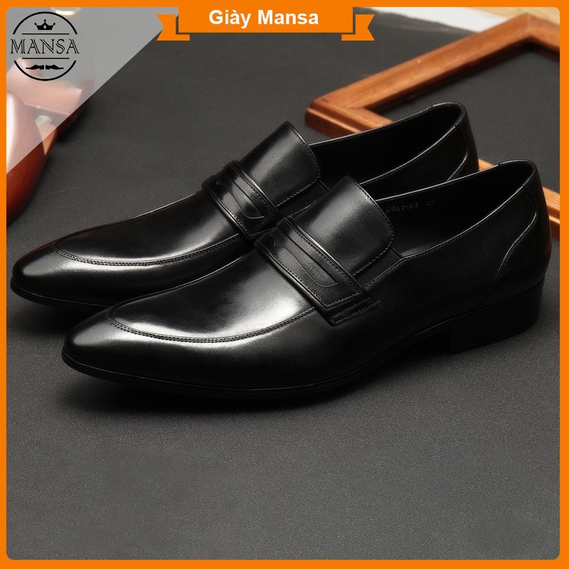 Giày lười nam cao cấp mẫu mới ôm chân M213 màu đen bóng (có ảnh thật, bảo hành 12 tháng) | BigBuy360 - bigbuy360.vn