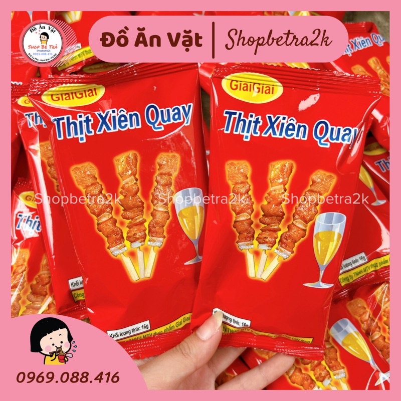 Gói snack vị thịt xiên quay Giai Giai