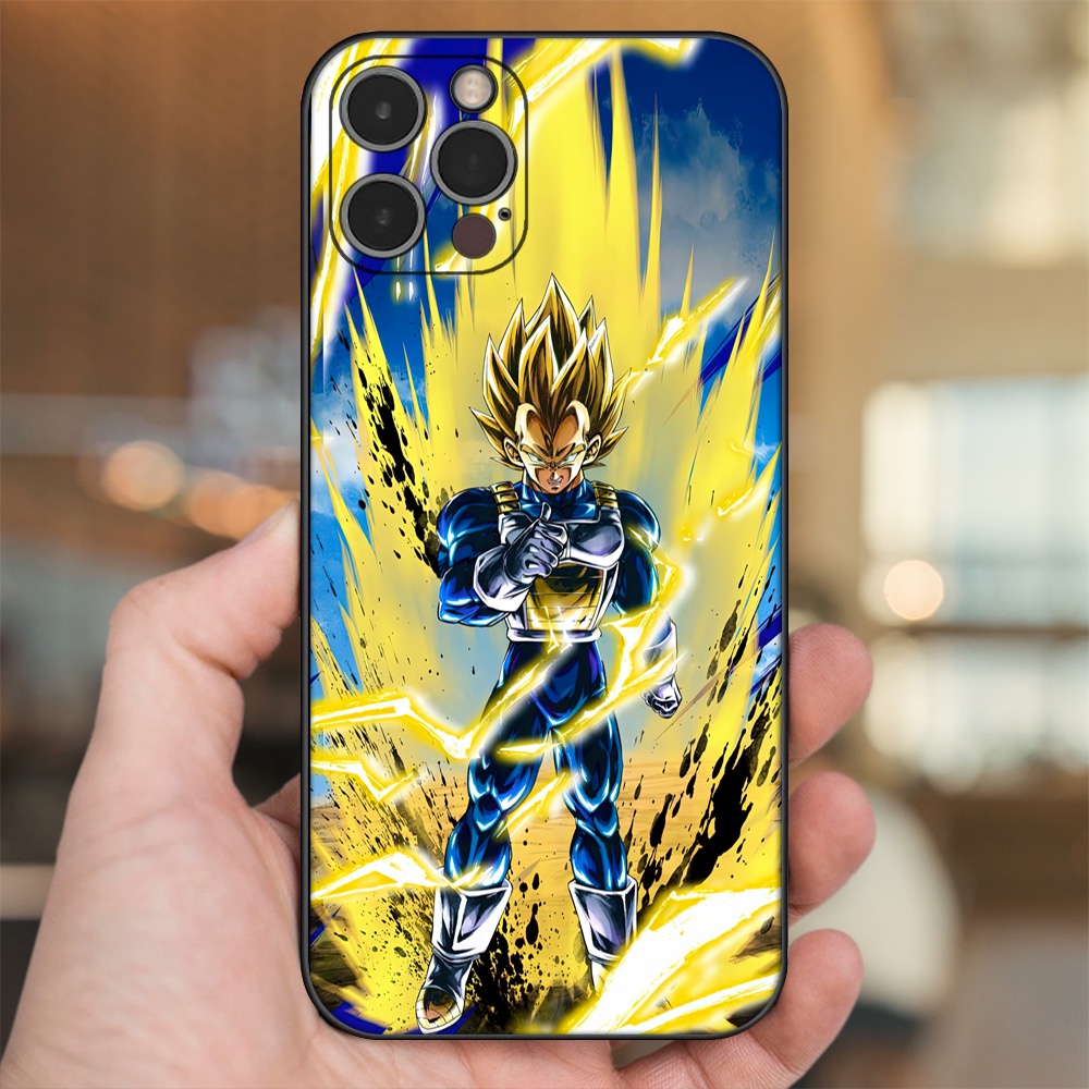 Ốp lưng iPhone 12 Pro dẻo đen cạnh vuông in hình Vegeta Dragon Ball