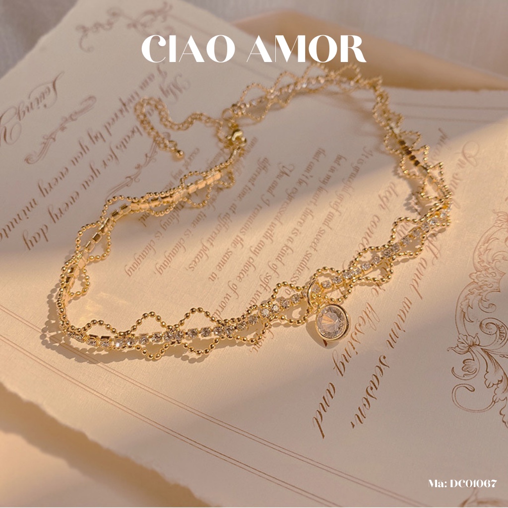 Dây chuyền nữ, Choker nữ tích hạt nhỏ Trang sức Ciao Amor Hàn Quốc - DC0167